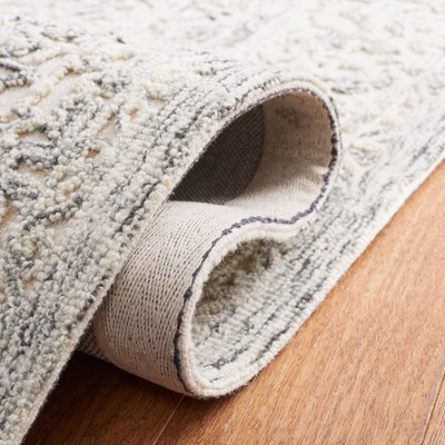 Ivory and Charcoal Hand Tufted Wool Area Rug 3' x 5'