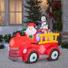 Gemmy Christmas Inflatable Santa's Vintage Fire Truck, 5 ft Tall, Multi - 2 of 4
