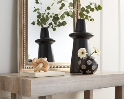 Modern Matte Black Ceramic 21" Decorative Table Vase
