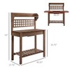 Aghana Digitals Fir Wood Garden Workstation with Sliding Top, Built-in Sink, Storage Shelves & - 2 of 4
