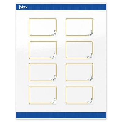 Avery 2" x 3" Labels, Gold Double Border with Florals, 80 ct