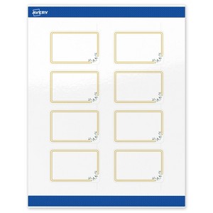 Avery 2" x 3" Labels, Gold Double Border with Florals, 80 ct - 1 of 4