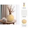 Boho Decorative Vase - Hand-Painted Ceramic Round Accent for Home, Office, Bedroom & Living Room - Modern Minimalist Style - 9" Yellow - 3 of 4