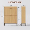 Coucheta 29'' Shoe Storage Cabinet with 2 Flip Doors, Freestanding Narrow Shoe Rack with Open Shelf and Metal Legs, for Entryway Hallway - 3 of 4
