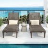 KTMBDW Outdoor Chaise Lounge Set of 2, Adjustable Pool Lounge Chair with 5 Positions Backrest, Waterproof Sun Loungers for Garden Pool Beach Patio - 2 of 4