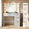 AMERLIFE Makeup Vanity Desk with Mirror & LED Lights, Drawers, Tempered Glass Top, Charging Station, Modern Bedroom Dressing Table - 4 of 4
