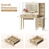 Vanity Desk with Mirror, LED Lights and Power Outlet Makeup Vanity Table with 5 Drawers and 3 Storage Shelves Ressing Table for Bedroom Dressing Room - 3 of 4