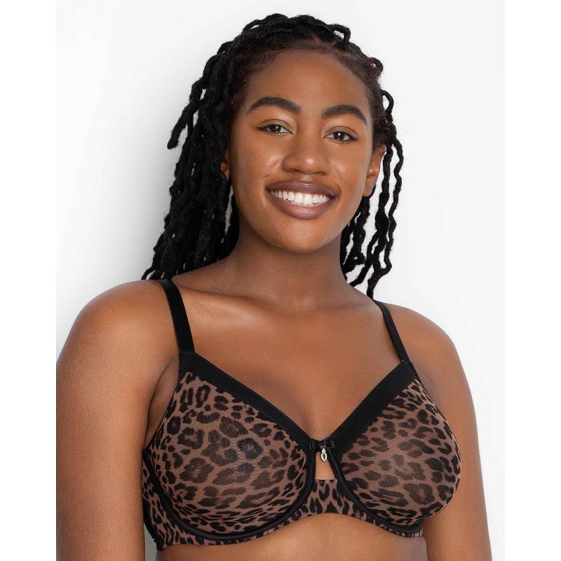Curvy Couture Womens Sheer Mesh Full Coverage Unlined Underwire Bra, 3 of 12