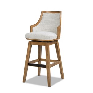 Bahama 30" Cane Rattan High-Back Swivel Counter Stool with Recessed Arms - 1 of 4