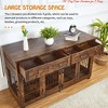 58 Inch Large Dog Crate Furniture - 2-Room Wooden Dog Kennel w/ Openable Divider, Crate TV Stand End Table w/Storage Drawers - 4 of 4