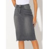 INSPIRE CHIC Women's Casual High Waist Back Slit Short Denim Skirts - 2 of 4