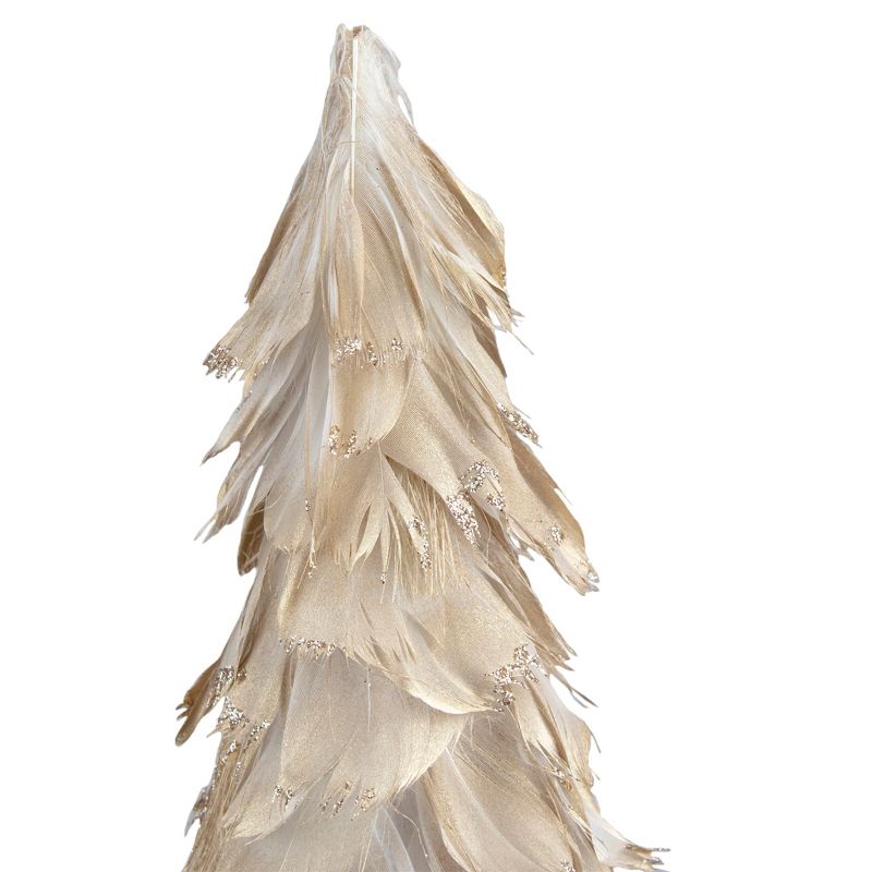 Northlight 12" Gold Feather Cone Table Top Christmas Tree with Glitter, 4 of 5