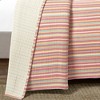 3pc Full/Queen Tracy Stripe Kantha Pick Stitch Yarn Dyed Woven Quilt/Coverlet Set Rust/Yellow - Lush Décor: Reversible, OEKO-TEX Certified - 4 of 4