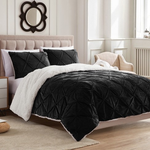  Luxury 3-Pcs Pinch Pleated Pintuck Comforter Set 100