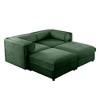 CAVINAS Modern Sectional Sofa with 2 Seats and 2 Ottomans,Convertible Modular Couch with Under-Sofa Storage,Couch for Living Room,2x Corner,Green - 2 of 4