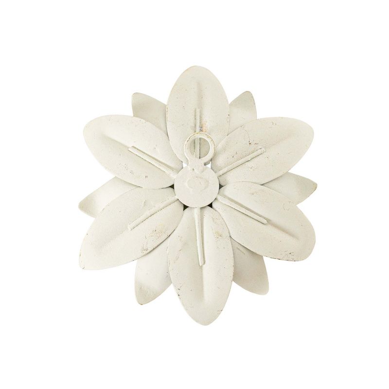 Antique Finish Wall Flower White Metal by Foreside Home & Garden, 5 of 9