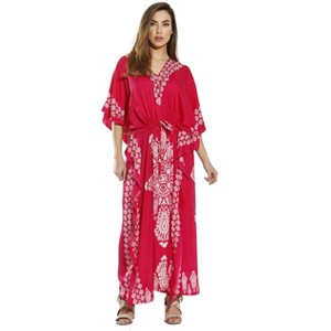 Riviera Sun Maxi Length Cinch Waist Caftan Kaftans for Women - 1 of 2