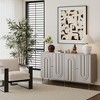 VYNXARIA Gray Lacquered Wooden Cabinet Sideboard Buffet Server Cabinet Storage Cabinet,for Living Room,Entryway,Hallway,Office,Kitchen and Dining Room - 3 of 4
