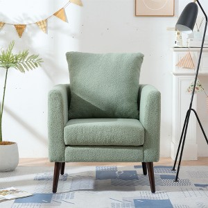VYNXARIA Modern Accent Chair,Upholstered Armchair for Living Room,Mid Century Fabric Lounge Chair with Pillow(Light Green) - 1 of 4