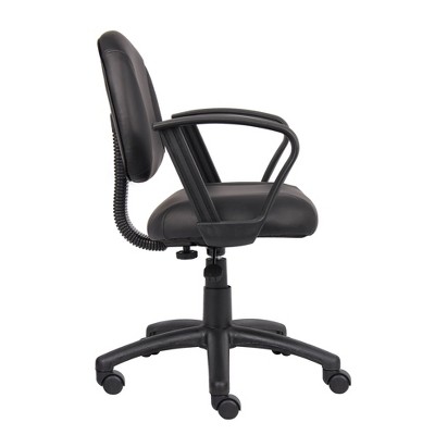 Black LeatherPlus Ergonomic Task Chair with Fixed Arms