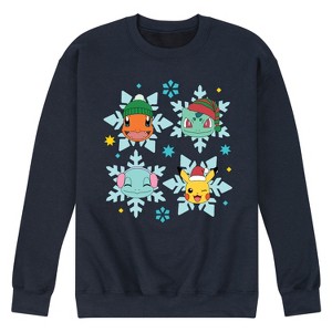 Men's - Pokémon - Pikachu and Friends Snowflakes Graphic Fleece Sweatshirt - 1 of 4