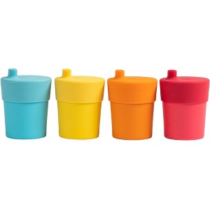 WeeSprout Bamboo Grow-With-Me Sippy Cups with Lids, 10 oz, Set of Four, Babies Kids & Toddlers, Made With Bamboo & 100% Silicone - 1 of 4