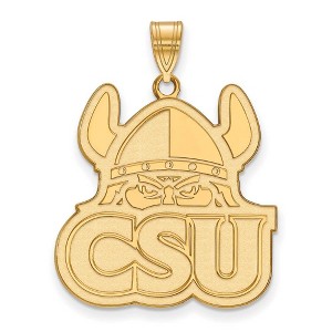 Black Bow Jewelry 14k Yellow Gold Cleveland State Vikings NCAA Extra Large Pendant - 1 of 3