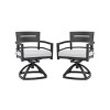 Set of 2 Outdoor Swivel Rocker Dining Chairs, Black Aluminum Upholstered Armchairs with Sunbrella Cushions, 360° Rotation, Gentle Rocking - Cuddlewood - 3 of 4