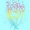 Design By CoolAnimalCo Humans Floral Pride Flag Boho Lotus By CoolAnimalCo Racerback Tank Top - 2 of 2