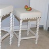 Carolina Living Remick 24" Counter Stool - Vintage White - Linen Upholstery - 2 of 4