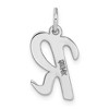 Black Bow Jewelry 14k White Gold, Madison Collection, Medium Script Initial Pendant A-W - 3 of 4