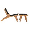 vidaXL Sun Lounger Natural wood and black Premium sanded teak hardwood - 2 of 4