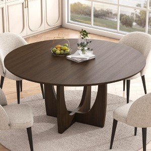 42" Round Dining Table Kitchen Table with Criss Cross Pedestal - 1 of 4