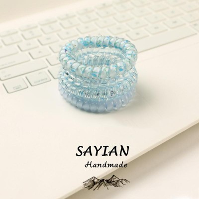 4 pcs Flower pattern Phone Circle Coil Hair Ties, Mixed color Hair circle, and Cute Hair Accessories - Perfect for Girls and Women