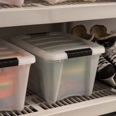 19 Qt Clear Stackable Plastic Storage Bins with Lids - 6 Pack