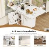 LunaLulinlk 47" Wood Folding Dining Table With Storage Rack And Cabinet - 4 of 4