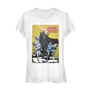 Juniors Womens Star Wars Vintage Dark Side Cover T-Shirt - 1 of 3