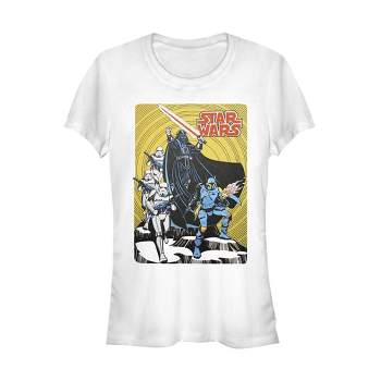 Juniors Womens Star Wars Vintage Dark Side Cover T-Shirt