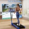 Superfit 3-in-1 Folding Treadmill with Smart Apps Remote Control LED Display and Speakers Blue/Silver - 4 of 4