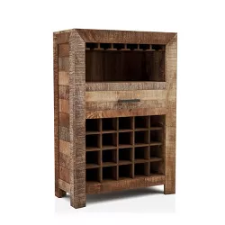 Audrey Rustic Mango Wood Wine Cabinet Natural - HOMES: Inside + Out
