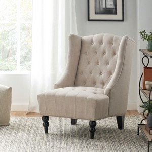 Modern Tufted Wooden Accent Chair Upholstered Club Chair for Bedroom and living room-Christopher Knight Home - 1 of 4