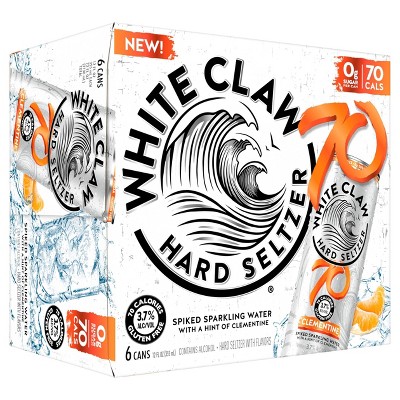 White Claw 70 Clementine Hard Seltzer - 6pk/12 fl oz Slim Cans