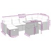 vidaXL 8 Piece Patio Sofa Set with Cushions Poly Rattan - Black and Cream without storage - 4 of 4