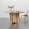 PexFix 52" x 52" Farmhouse Kitchen Dining Room Table Furniture Round Natural Kitchen Table with Rattan Woven Legs for Kitchen Bar Living Room - 3 of 4