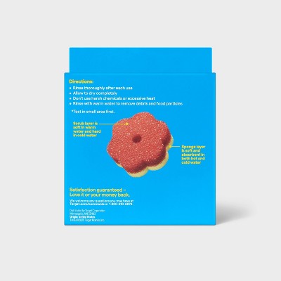 Double-Sided Temperature Sensitive Scrubber with Sponge - Flower - up&up™