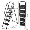 NAYSAYE 5-Step Folding Ladder Stool with Anti Slip Wide Pedals Safety Handle Lightweight Steel Ladder 330lb Capacity, Black, 18"*35"*63.9" - 3 of 4