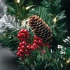 Sullivans Artificial 24" LED Mixed Pine Christmas Wreath with Flocking, Pinecones and Berries, Green, Indoor Christmas Decor - 3 of 4