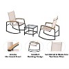 3-Piece Outdoor Patio Furniture Set, 2 Chairs & Glass Side Table, Small Patio Furniture Set, Easy to Clean, for Backyard, Garden, Balcony - 4 of 4