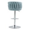 DSVIMOY Counter and Bar Stool Set of 2 Swivel Bar Chairs with Woven Back and Footrest for Kitchen Island, Blue, 27.95"*17.9"*20.08" - 4 of 4