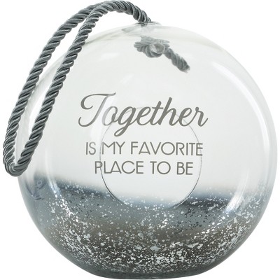 Pavilion Gift Company - Together - 9.5" Smoke Glass Lantern - Candle Holders